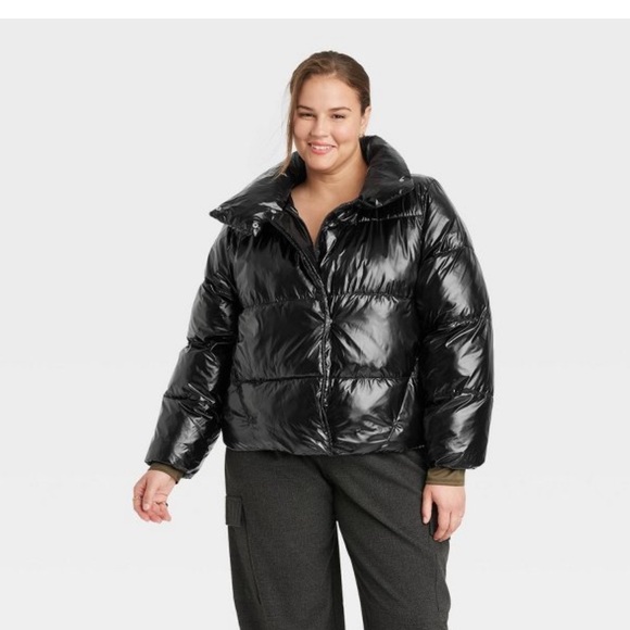 ‼️LAST ONE Women's Short Relaxed Puffer Jacket - A New Day black - Picture 2 of 7